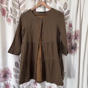 Gudrun Sjoden olive green/brown tunic